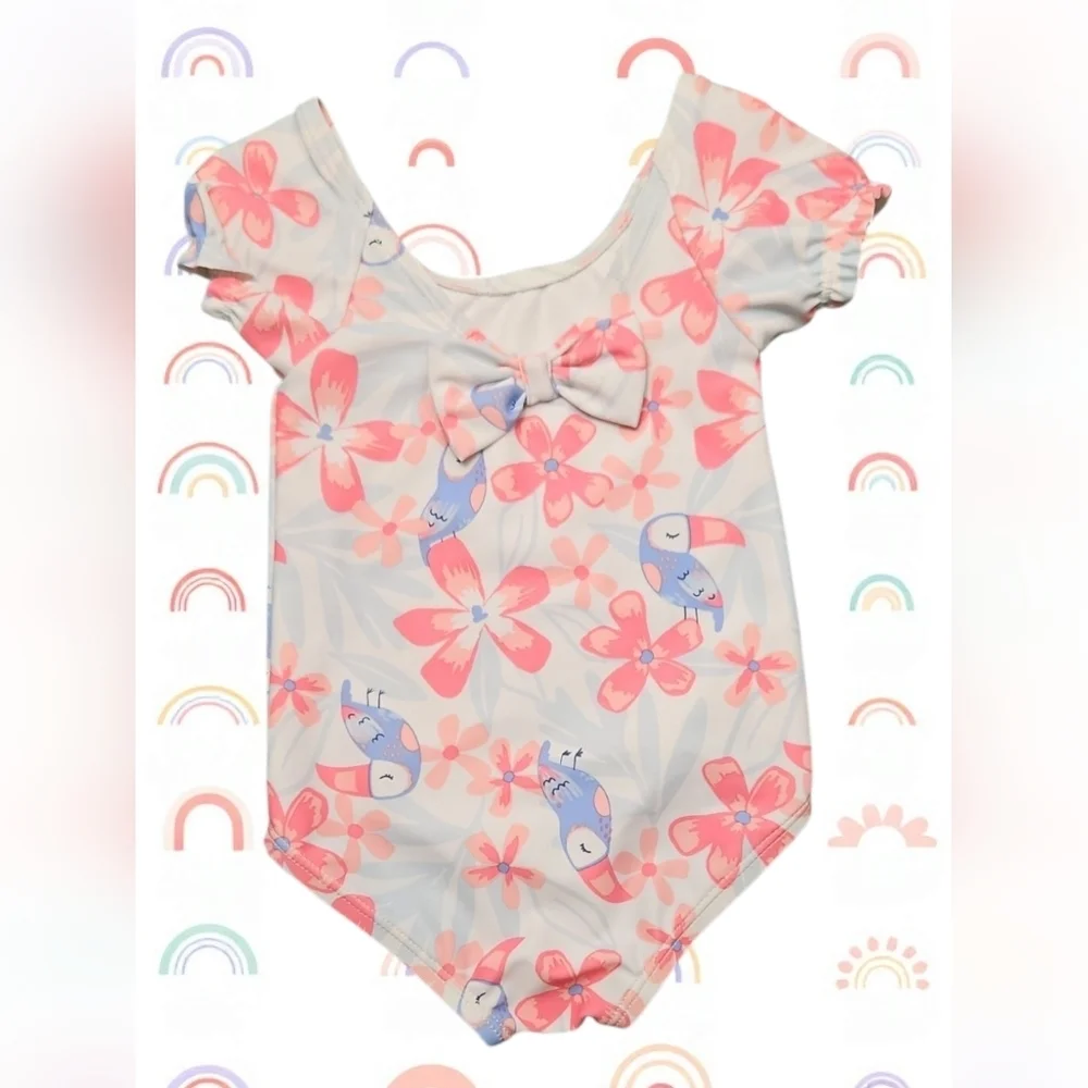 Carter's Baby Girls 9 Months Bundle Bathing Suit, Leggings, Denim Ruffle Top